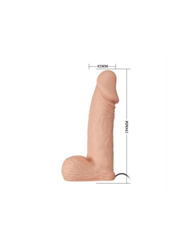 LyBaile Ultra Female Strap-On Realistic Dildo For her - жіночий страпон з реалістичним вібратором, 19.4 см (тілесний)